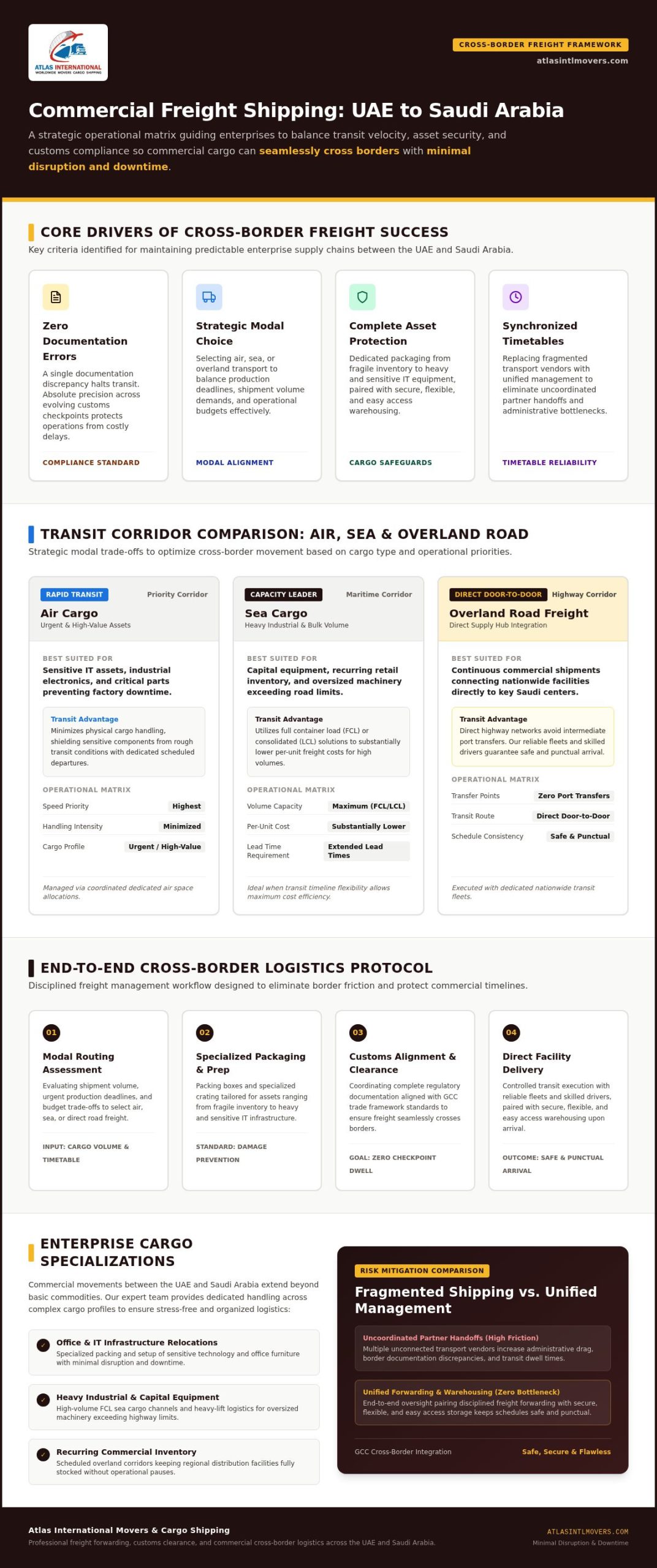 Commercial Freight Shipping UAE to Saudi Arabia: The 2026 Business Guide
